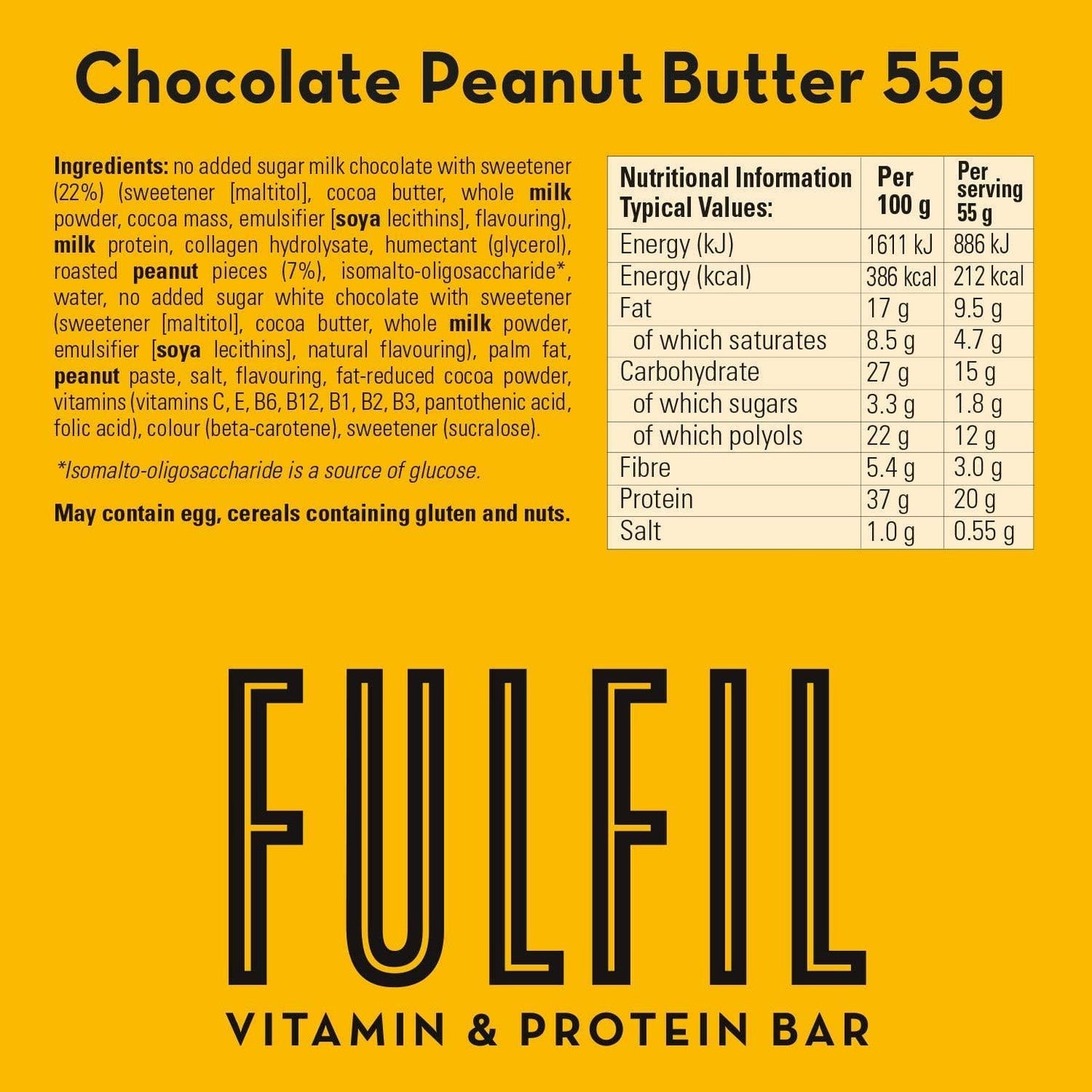 FULFIL Vitamin and Protein Bar (10 x 55g Bars) 10 Bar Selection Box 20g High Protein, 9 Vitamins, Low Sugar, 10 Count (Pack of 1)