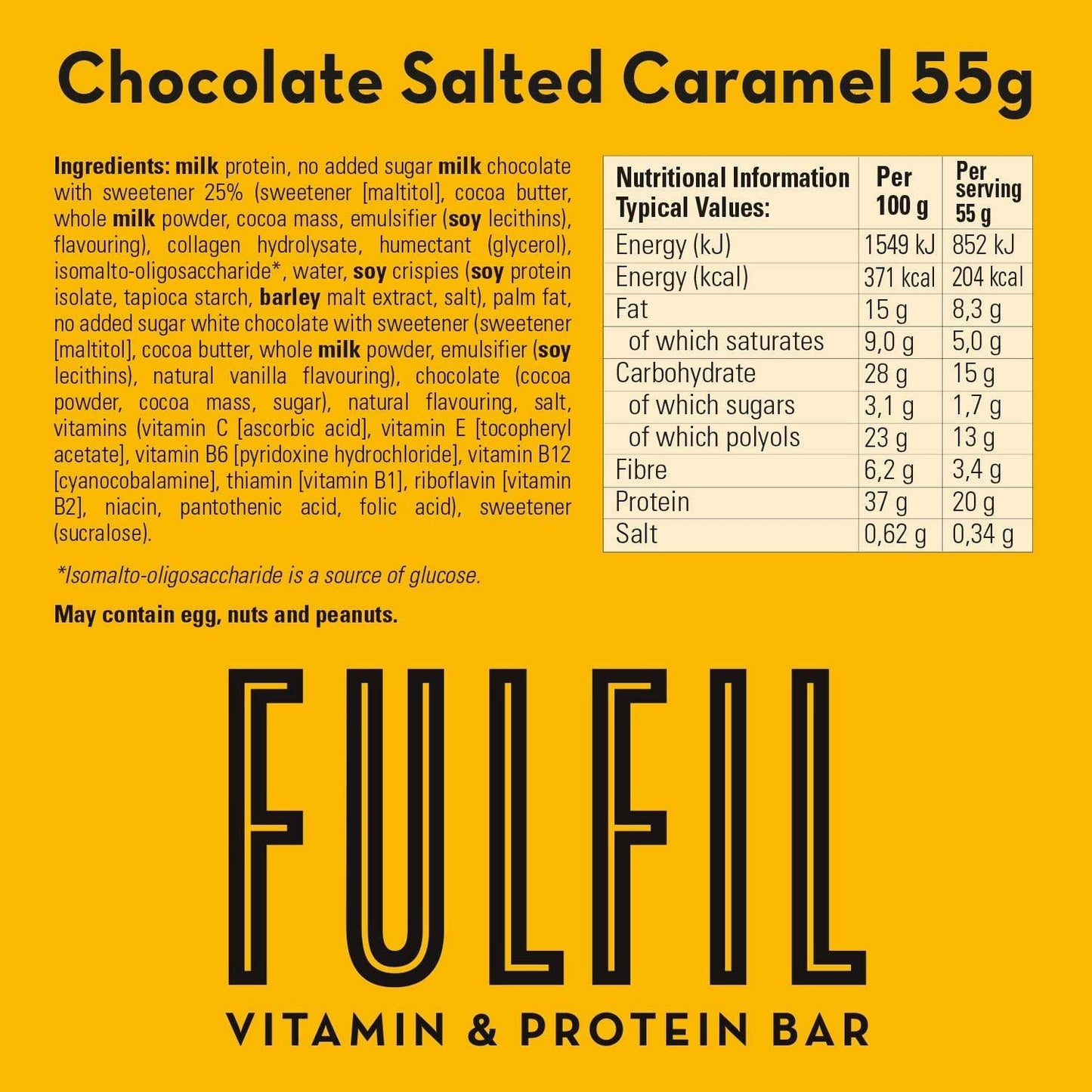 FULFIL Vitamin and Protein Bar (10 x 55g Bars) 10 Bar Selection Box 20g High Protein, 9 Vitamins, Low Sugar, 10 Count (Pack of 1)