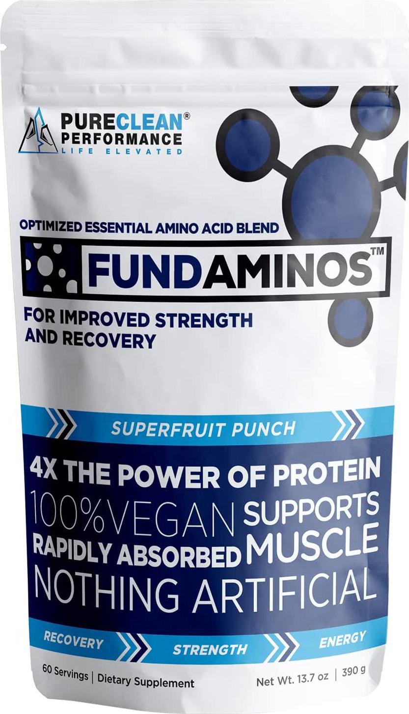 FUNDAMINOS-Vegan EAA/BCAA s, Botanically Boosted, Best-Tasting, Great Value, Nothing Artificial,Â Physician-Formulated, Clinically-Proven Since 2008 (60-Servings) - PureClean Performance