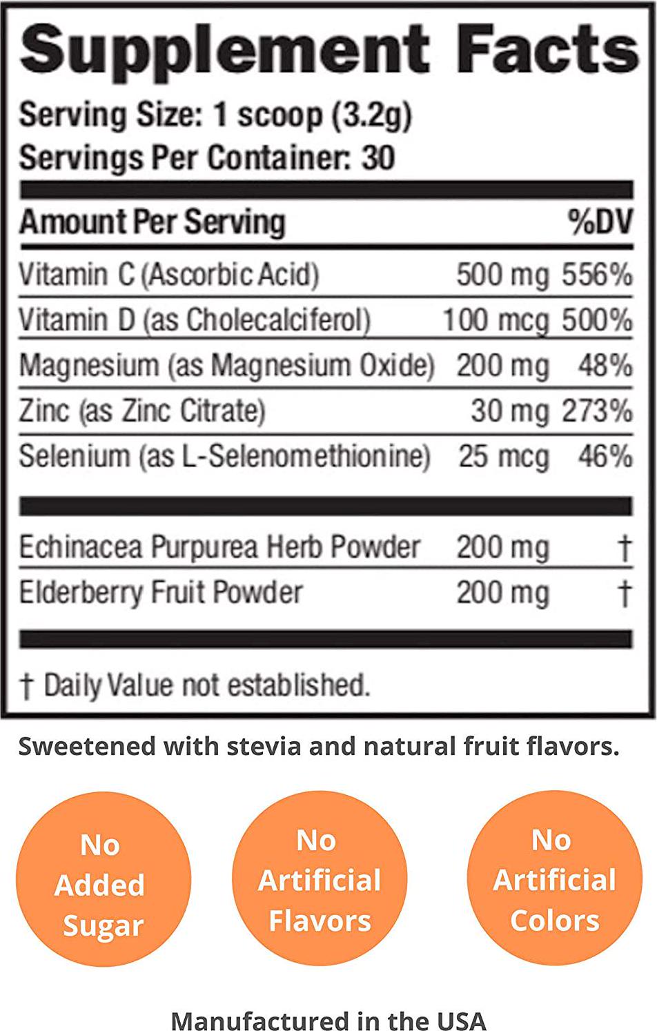 FYXX Epic Immunity - 7-in-1 Immune Booster with Powerful Blend of Vitamin C, Vitamin D, Zinc, Elderberry, Echinacea, Selenium and Magnesium for Daily Immune Support. Berry Lemonade Flavor. 30 Servings.