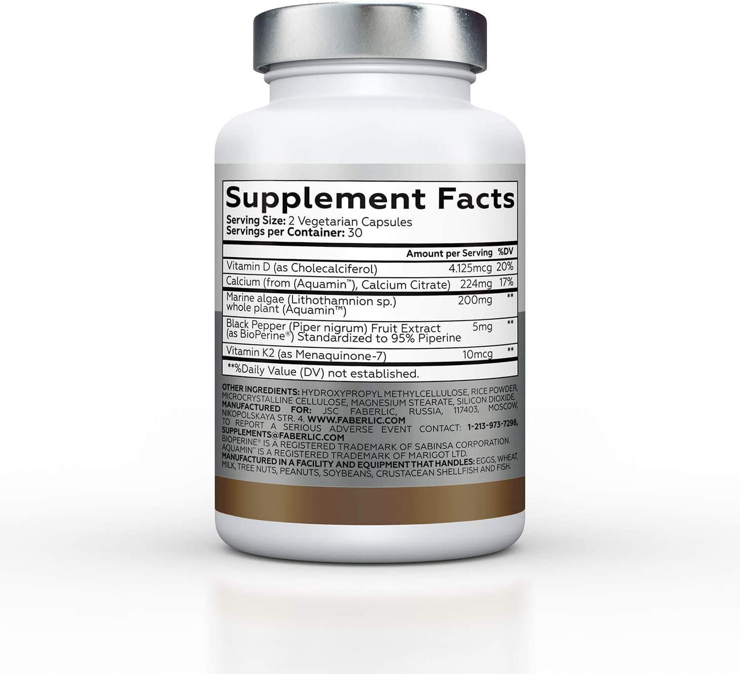 Faberlic Wellness Bone Tissue Support Vitamin D, Calcium and Marine Algae Complex