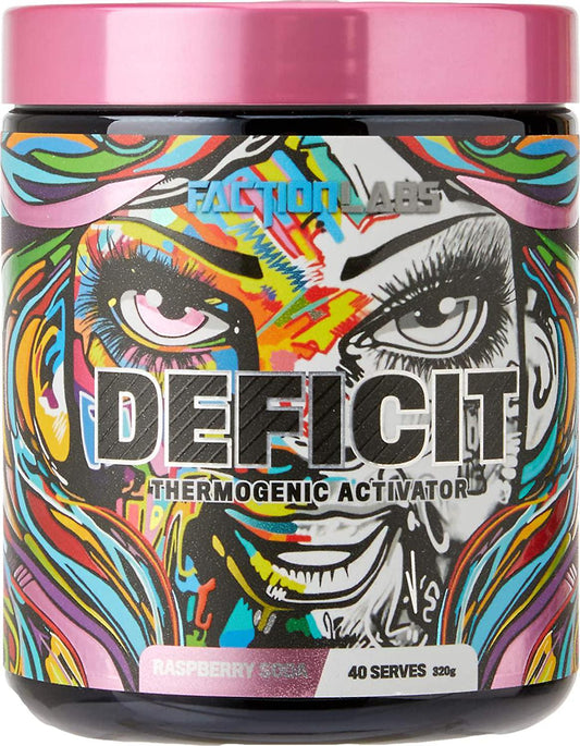 Faction Labs Deficit Thermogenic Activator Powder, 40 serves, Raspberry Soda, 320 grams