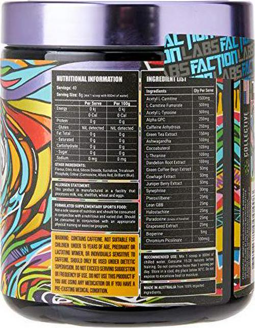 Faction Labs Deficit Thermogenic Activator Powder, 40 serves, Passionfruit, 320 grams