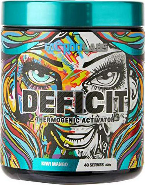 Faction Labs Deficit Thermogenic Activator Powder, 40 serves, Kiwi Mango, 320 grams