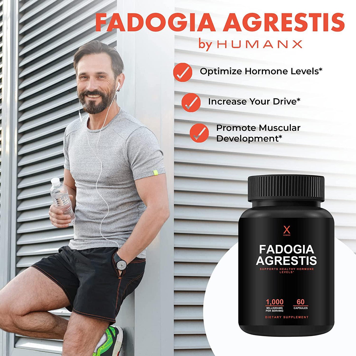 Fadogia Agrestis 1000mg - USA Third Party Tested - Powerful Extract to Support Athletic Performance - Fadogia Agrestis Supplement - by Humanx