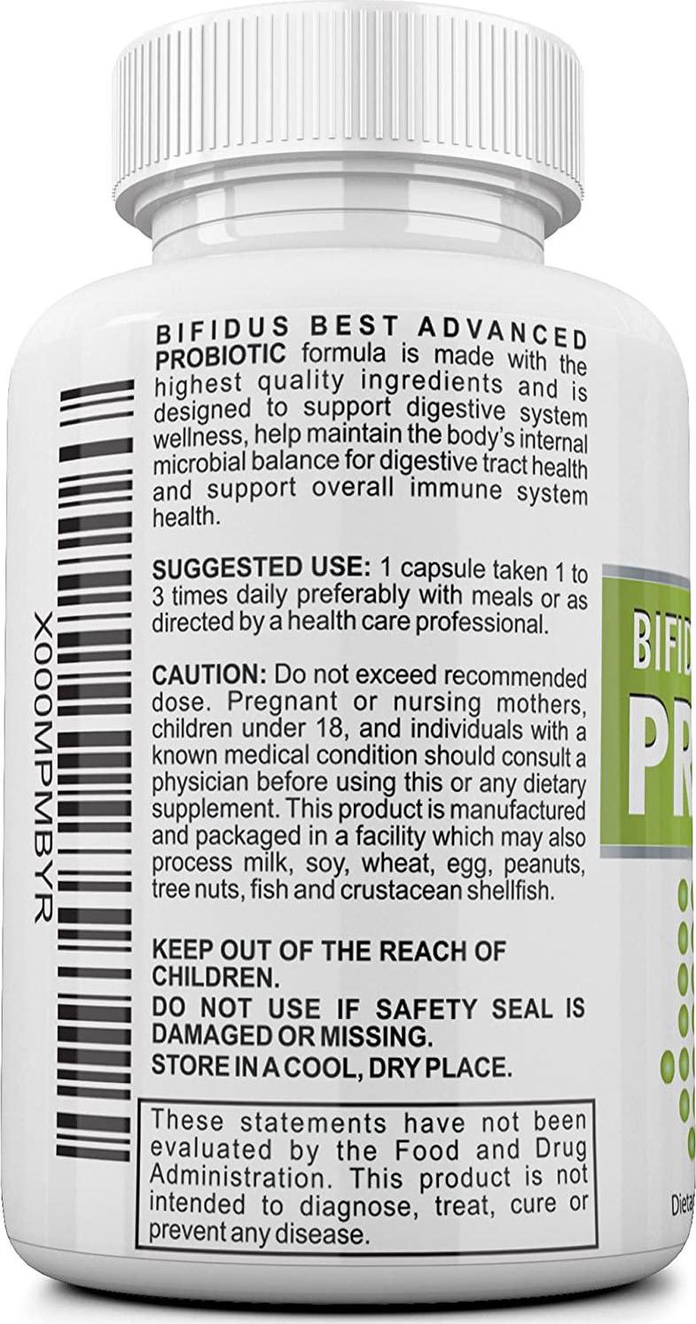 Fast Natural Bloating Relief - Bifidus Best Advanced Probiotic 60 Day + Kombucha Guide - Premium Probiotics For Men and Women - for Intestinal Problems, Bloating, Diarrhea, Gas, Bladder, UTI