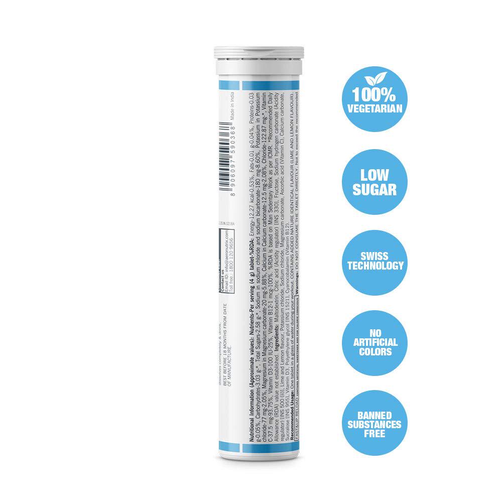 Fast&Up Reload -Electrolyte Energy Drink - On-The-Go Low Sugar Electrolytes - 40 effervescent Tablets - Strawberry Flavour - Lime and Lemon Flavour