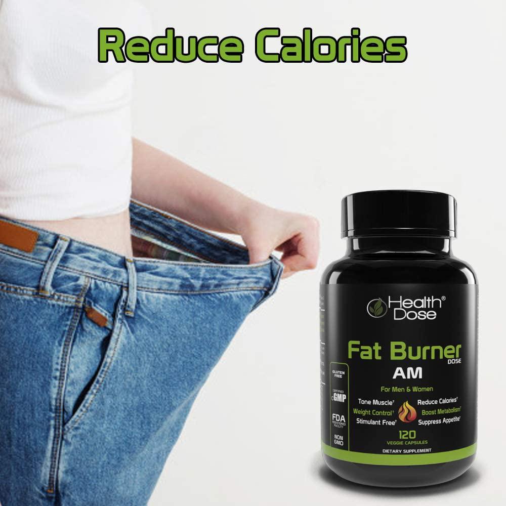 Fat Burner Dose Am Day-Time By Health Dose, 120 Vegetarian Capsules, Green Tea, L-Carnitine Tartrate, Uva Ursi, Garcinia Cambogia, Apple Cider Vinegar - More, Weight Loss for Men and Women Supplement.