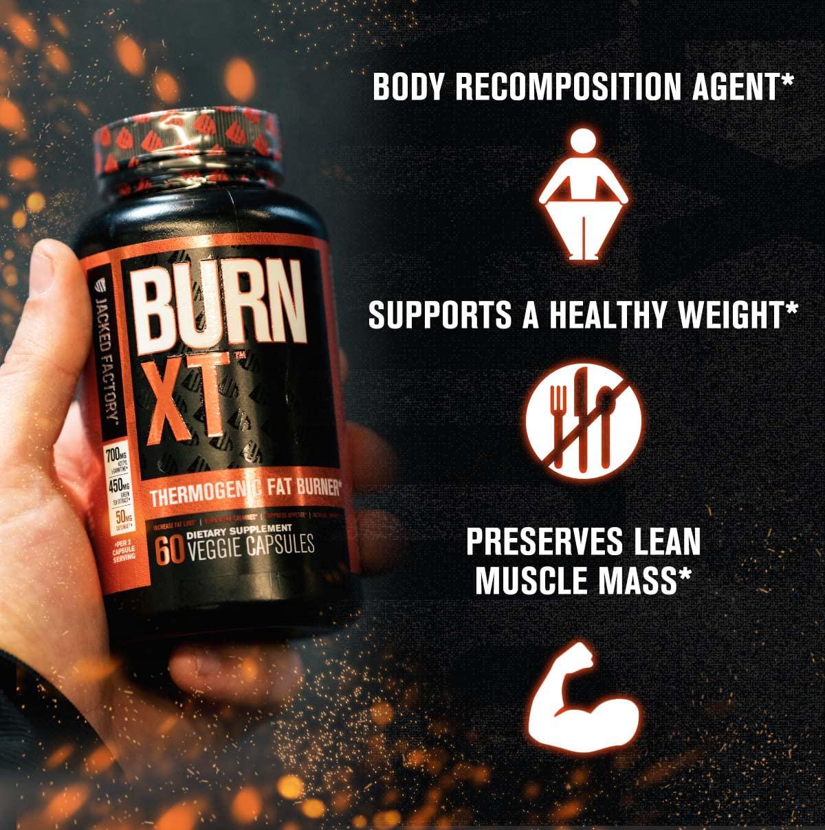 Fat Burner with Yohimbine - Thermogenic Supplements for Men and Women - Burn-XT Thermogenic Fat Burner and Yohimbine Extra Strength Supplement 2.5mg, 270 Capsules