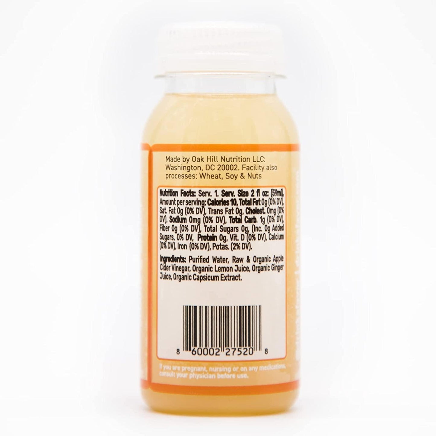 Favor Apple Cider Vinegar Wellness Shot with Ginger, Lemon and Cayenne - Organic Drink for Immunity Boost, Digestion and Gut Health - Pack of 12 (2 fl oz Each)