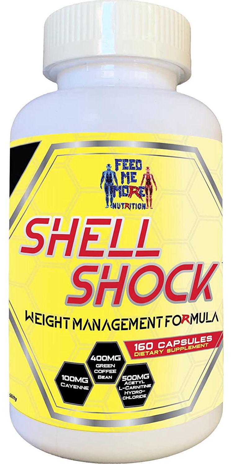Feed Me More Shell Shock Weight Management Formula - All-Natural Weight and Appetite Management Supplement with Antioxidants, L-Carnitine, Apple Cider Vinegar, Matcha Green Tea and More 160 Pills