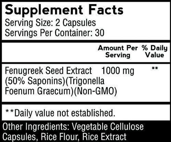 FenuTrax Fenugreek Extract 1 Months Supply - Stronger Than Testofen - High-Potency (50%) - Testosterone Support for Men - Muscle Growth, Fat Burning, Energy, and Drive (60 Capsules)