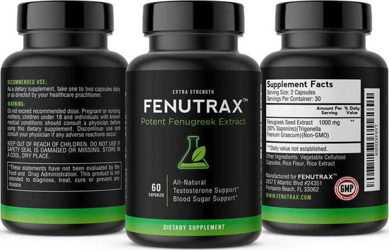 FenuTrax Fenugreek Extract 1 Months Supply - Stronger Than Testofen - High-Potency (50%) - Testosterone Support for Men - Muscle Growth, Fat Burning, Energy, and Drive (60 Capsules)