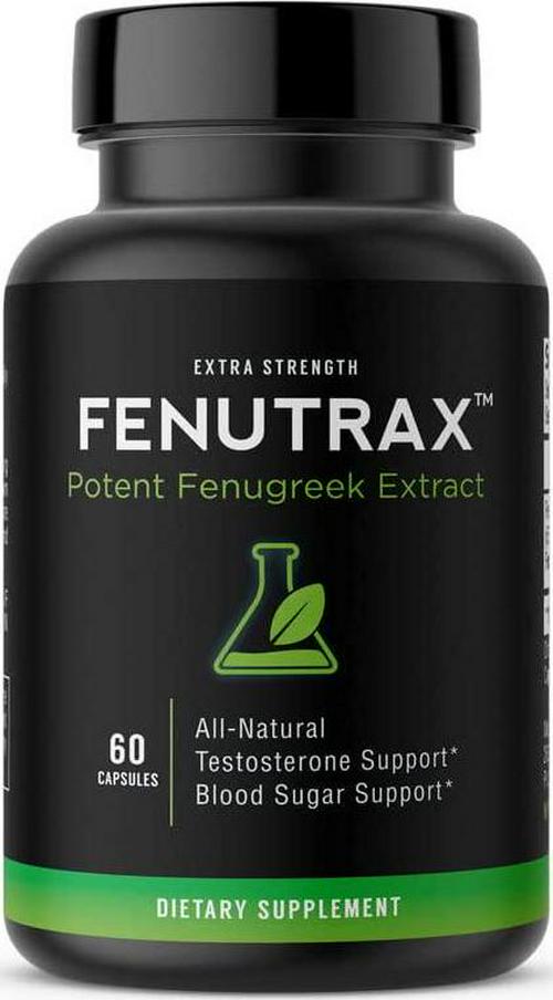 FenuTrax Fenugreek Extract 1 Months Supply - Stronger Than Testofen - High-Potency (50%) - Testosterone Support for Men - Muscle Growth, Fat Burning, Energy, and Drive (60 Capsules)