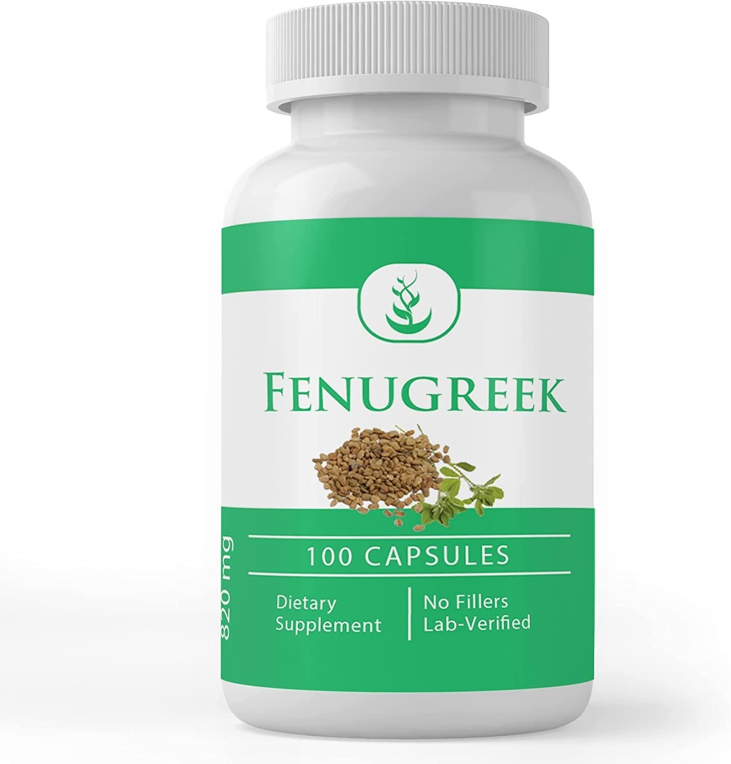 Fenugreek Seed (100 Capsules) 100% Pure and Naturally Sourced, Non-GMO and Gluten-Free, Made in USA (820 mg Serving)