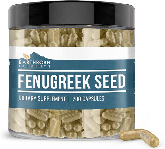 Fenugreek Seed, 200 Capsules, 1230 mg Servings, Non-GMO, Gluten-Free, Naturally Sourced, No Stearate or Rice Filler, Pure and Potent, Made in USA, Lab-Tested, Satisfaction Guaranteed