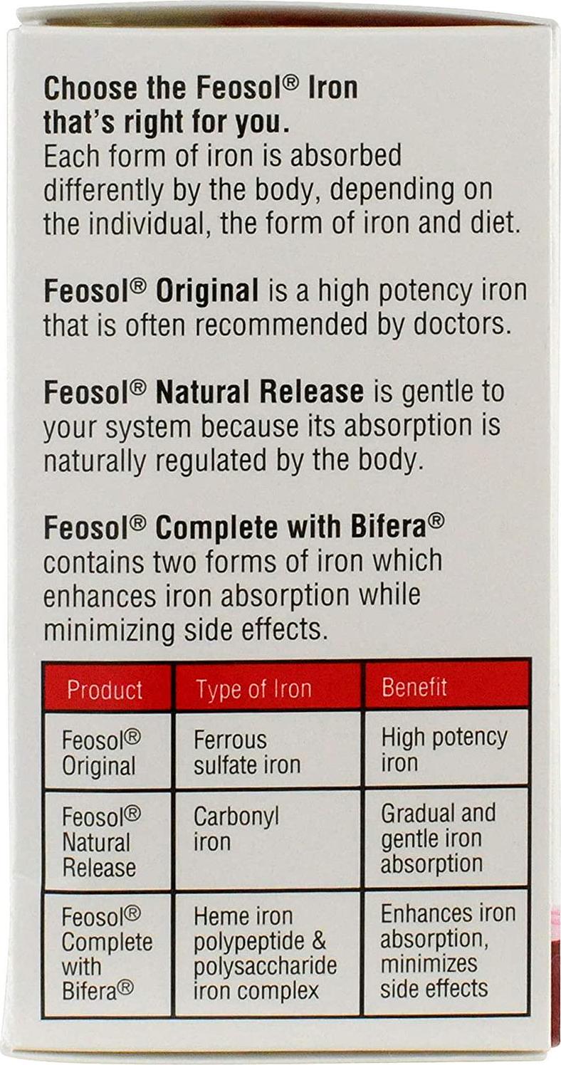 Feosol Ferrous Sulfate Iron, 120 Count, High Potency Iron Supplement