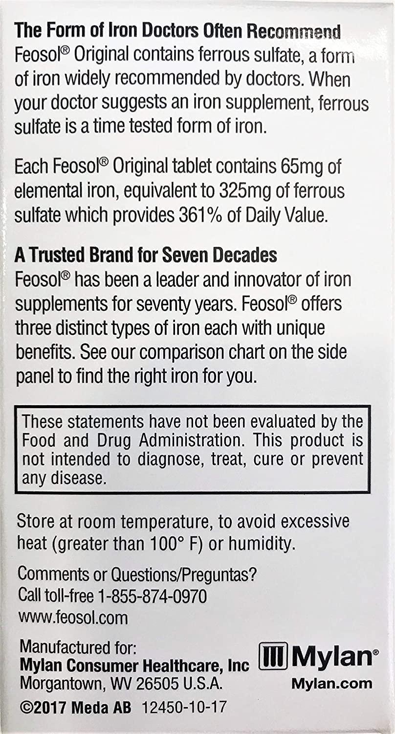 Feosol Ferrous Sulfate Iron, 120 Count, High Potency Iron Supplement