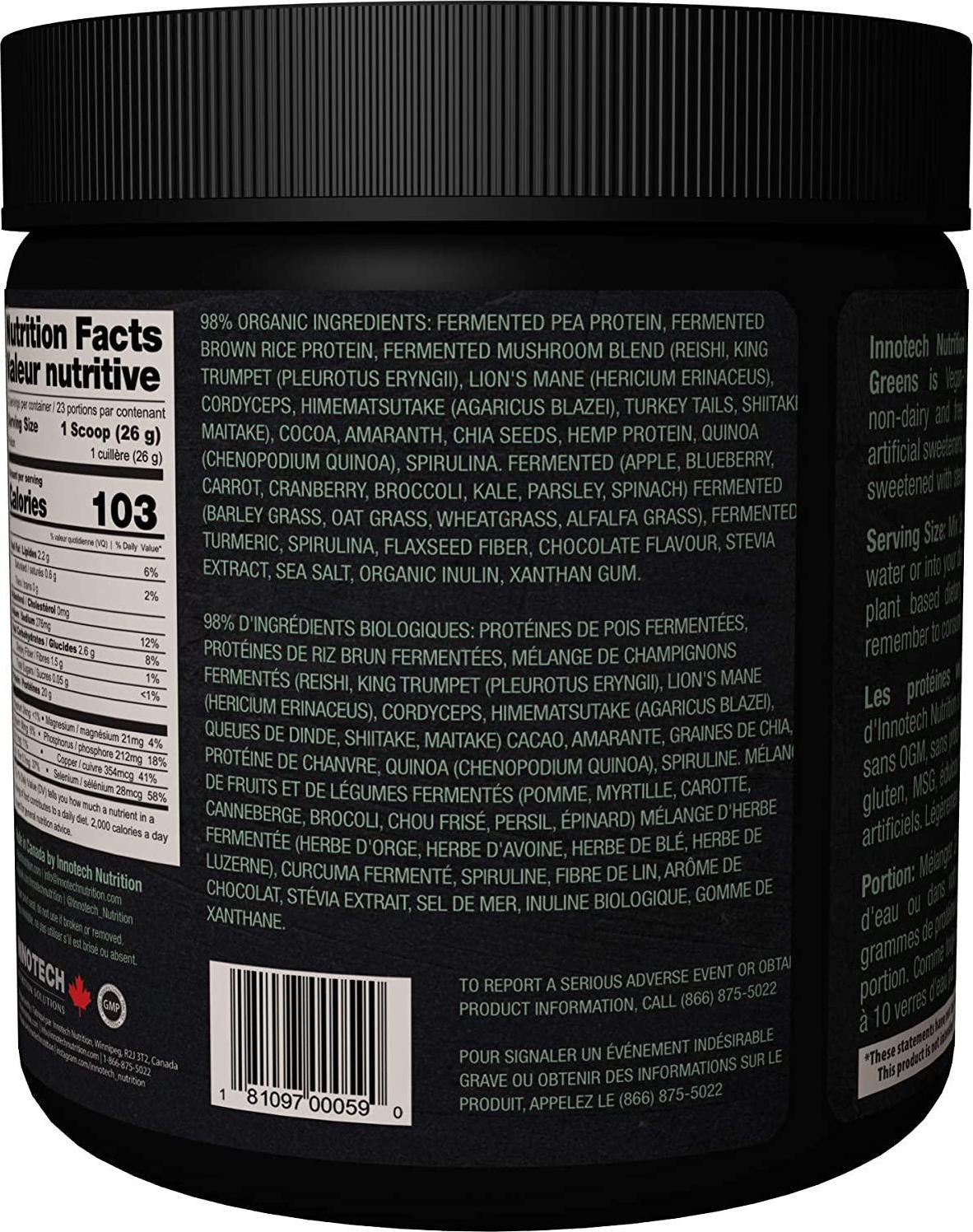 Fermented Plant Protein and Greens Chocolate Lightly Sweetened - 600 g