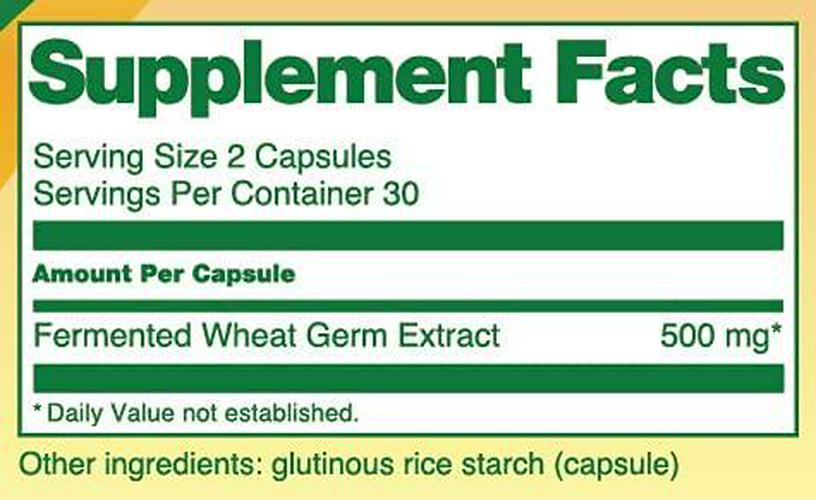 Fermented Wheat Germ Extract - Cellular Health Supplement - Autophagy Inducer - Advanced Polyamine Complex - 60 Capsules (500mg)