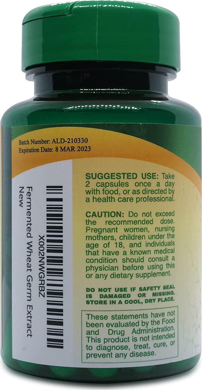 Fermented Wheat Germ Extract - Cellular Health Supplement - Autophagy Inducer - Advanced Polyamine Complex - 60 Capsules (500mg)
