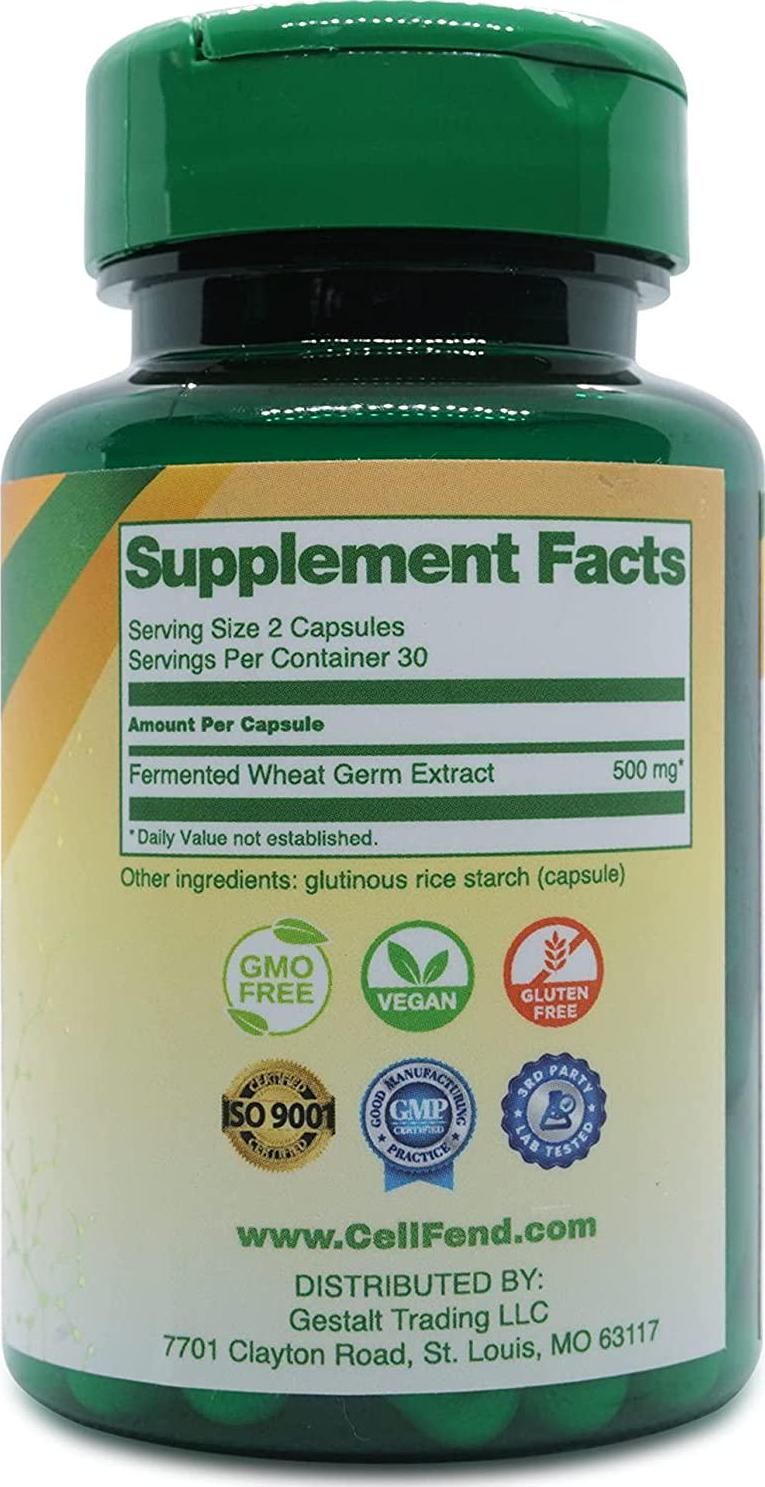 Fermented Wheat Germ Extract - Cellular Health Supplement - Autophagy Inducer - Advanced Polyamine Complex - 60 Capsules (500mg)