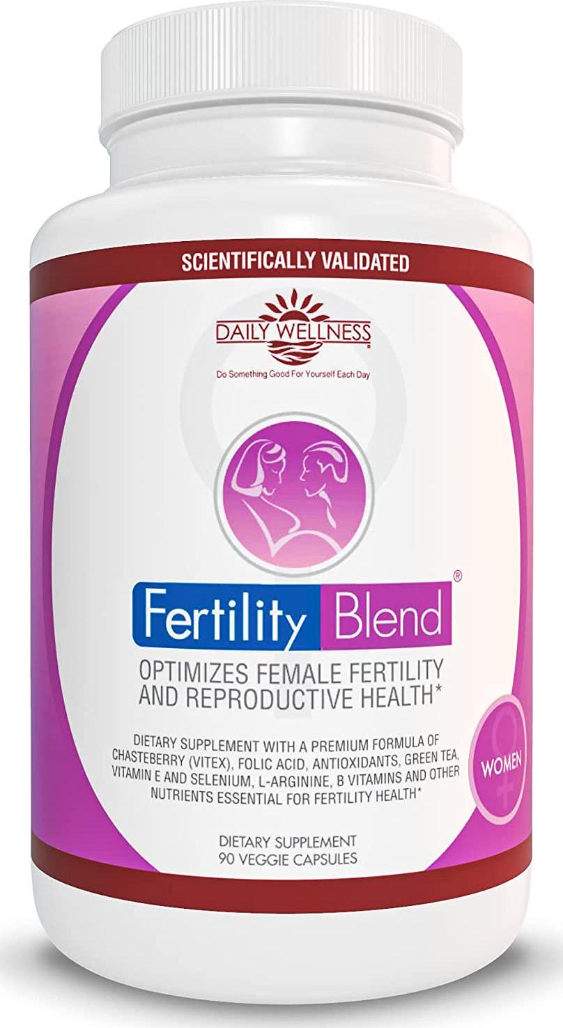 Fertility Blend Fertility Supplements for Women - Natural Fertility Pills Conception Aid, Regulate Hormones and Cycle, Balance Ovulation / Vitex, Folic Acid, Antioxidants 90 Veggie Caps, 30 day supply
