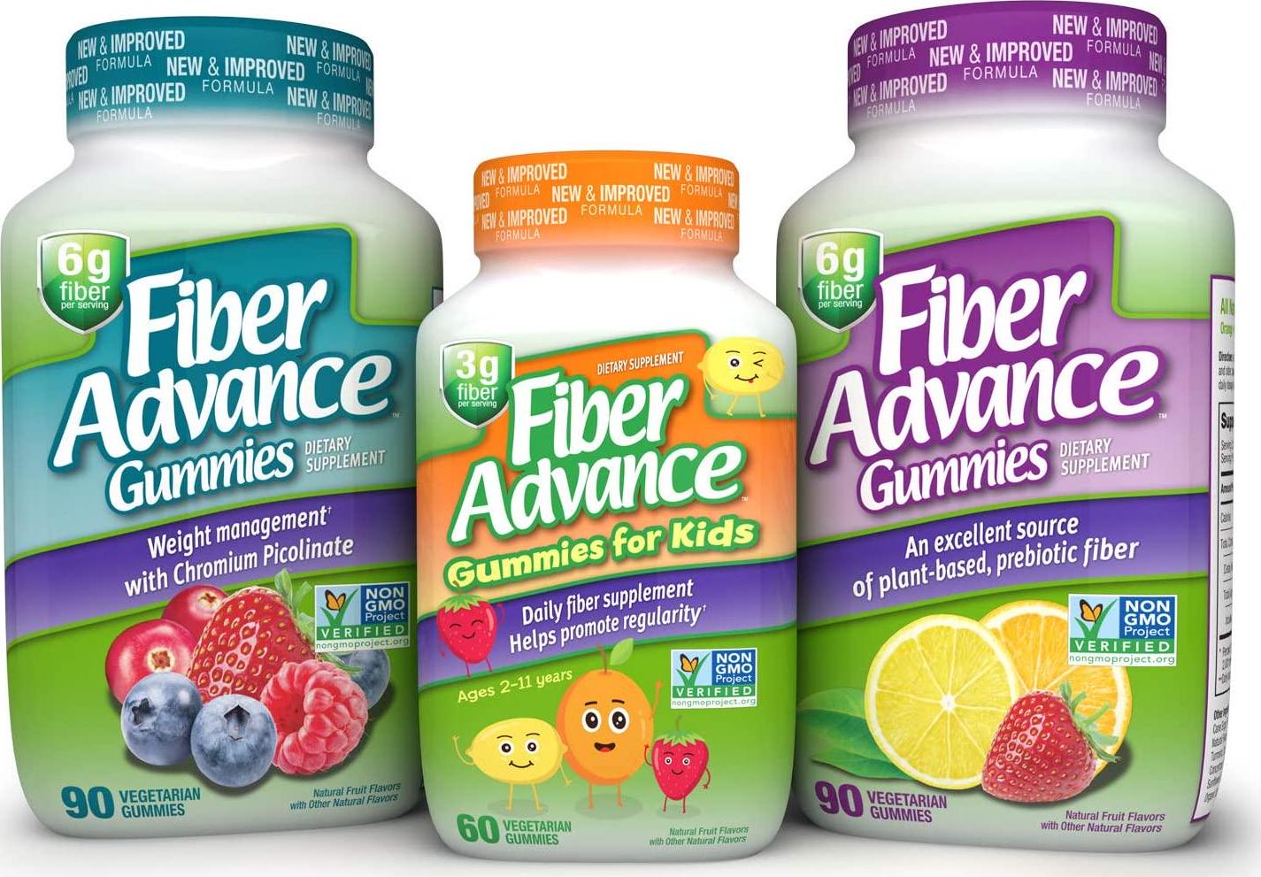 FiberAdvance Gummies: 100% Plant Based Fiber for Digestive Health (Non-GMO), 90 Count (30 Day Supply)