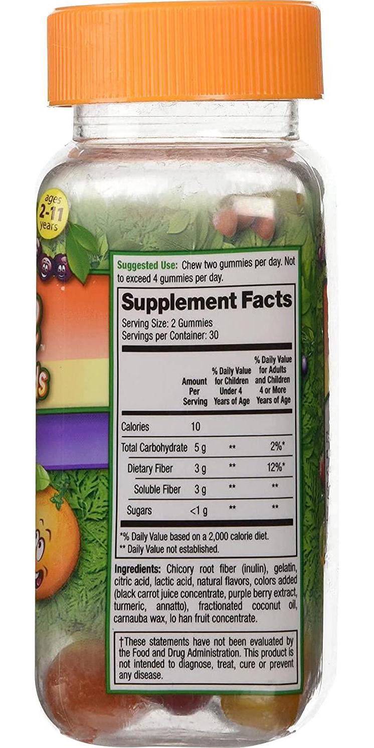 Fiber Advance Gummies for Kids Daily Fiber Supplement, 60 Count (2Pack)