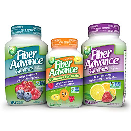 Fiber Advance Gummies for Kids | 100% Plant Based Fiber Supplement for Kids Digestive Health | Prebiotic Fiber Gummies to Promote Regularity | Vitamins for Kids | Gluten Free, Vegetarian, 60 Count
