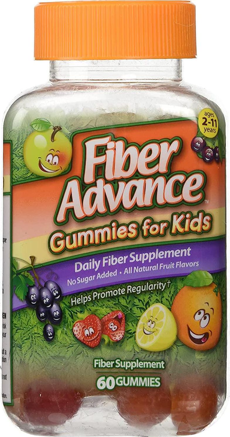 Fiber Advance Gummies for Kids Daily Fiber Supplement, 60 Count (2Pack)