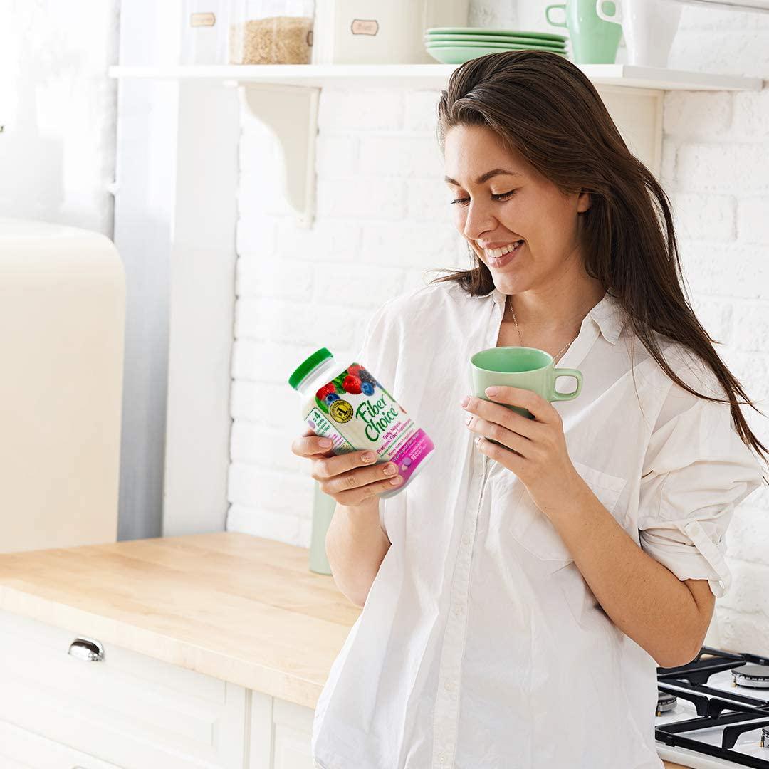 Fiber Choice Bone Health Daily Prebiotic Fiber Chewable Tablets with Calcium and Vitamin D, Assorted Berry, 90 Count