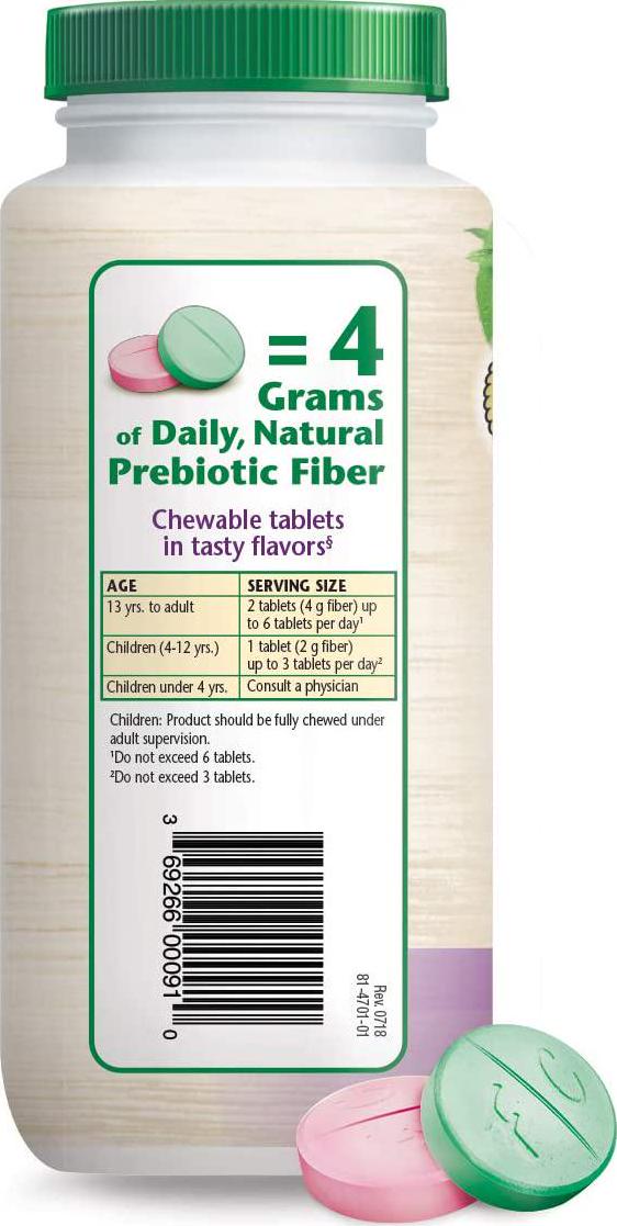 Fiber Choice Daily Prebiotic Fiber Chewable Tablets, Sugar-Free, #1 Gastroenterologist Recommended , Helps Support Regularity*, Prebiotic Fiber Helps Support Immune Function*, 90 Count Assorted Fruit