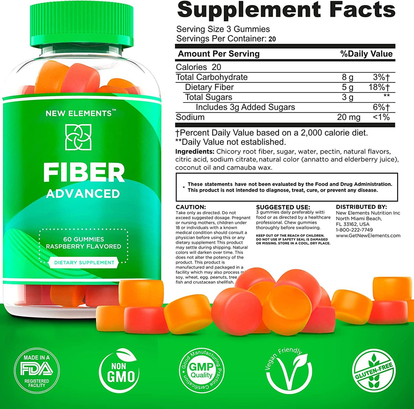 Fiber Gummies for Adults and Kids - Prebiotic Fiber Supplement Immune Booster, Digestive Support, Constipation Relief, Gut Health, Vegetarian Formula