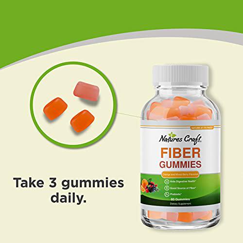 Fiber Gummies for Adults - Perfect Fiber Supplement Gummies for Colon Health, Digestive Support, Gut Leak Repair, Body Cleanse and Immunity Boost - Tasty Prebiotic Fiber Gummies - 60 Fiber Gummies
