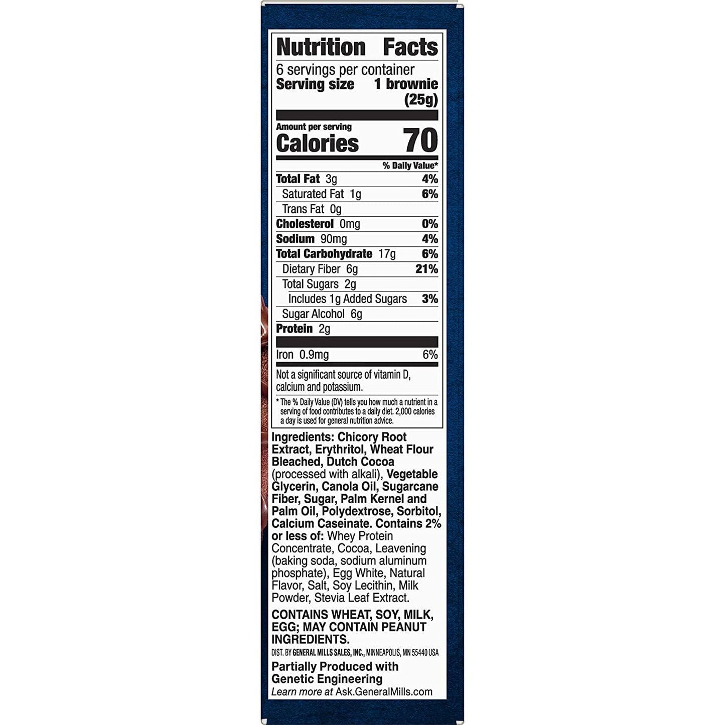 Fiber One 70 Calorie Brownies, Chocolate Fudge, Snack Bars, 6 ct