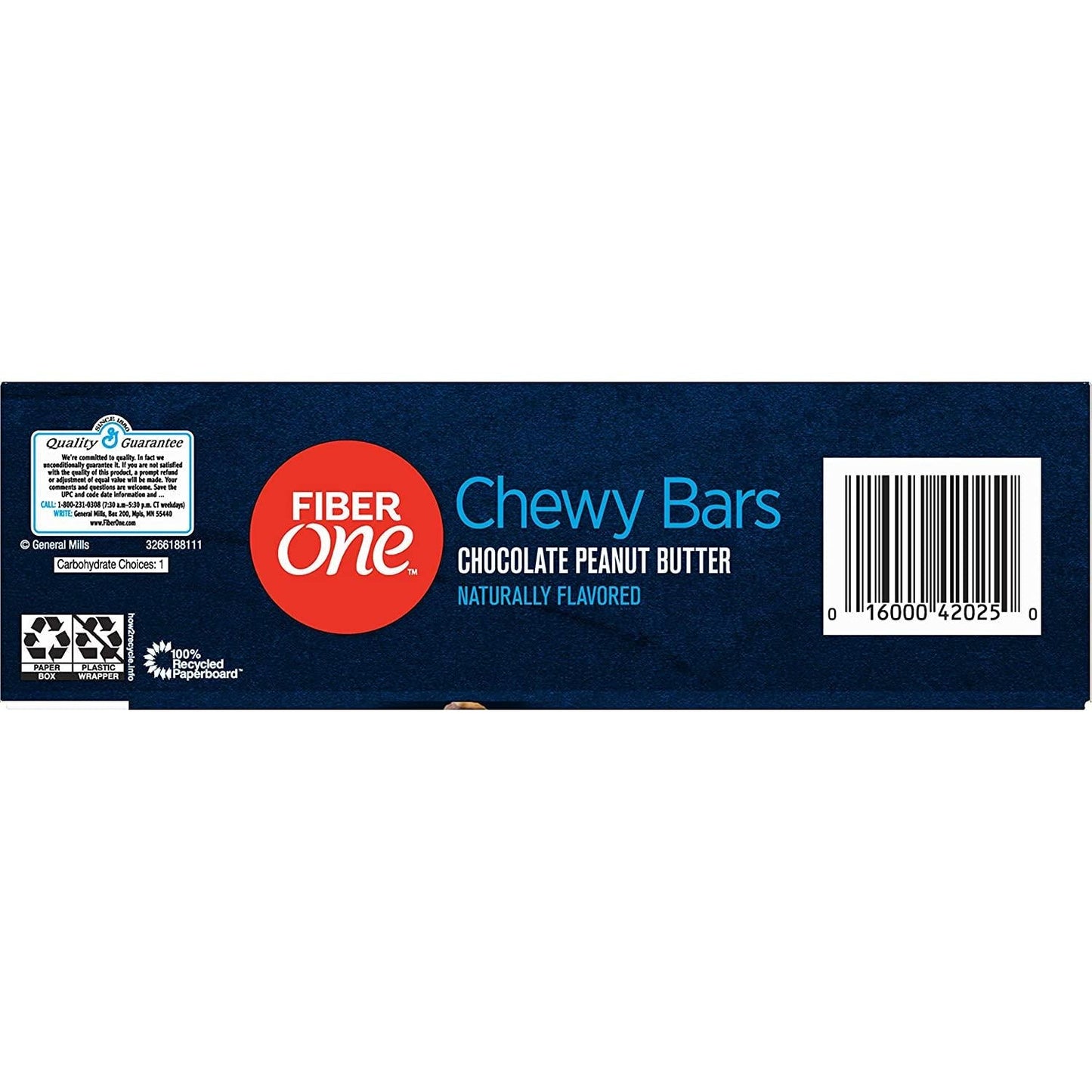 Fiber One 70 Calorie Chocolate Peanut Butter Bars, Snack, 10ct.