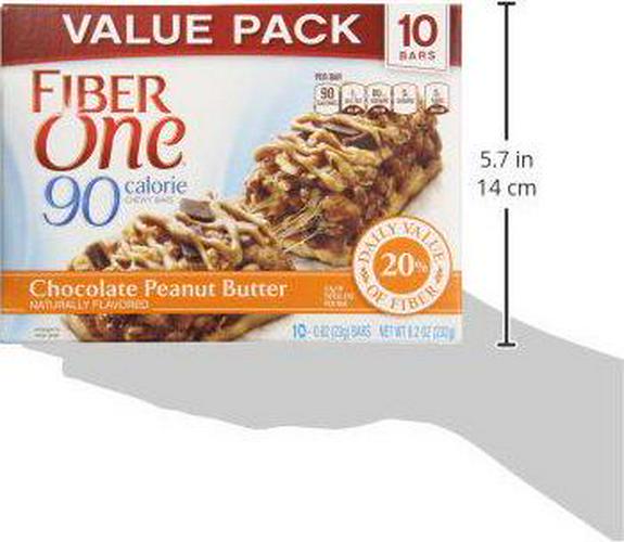 Fiber One 70 Calorie Chocolate Peanut Butter Bars, Snack, 10ct.