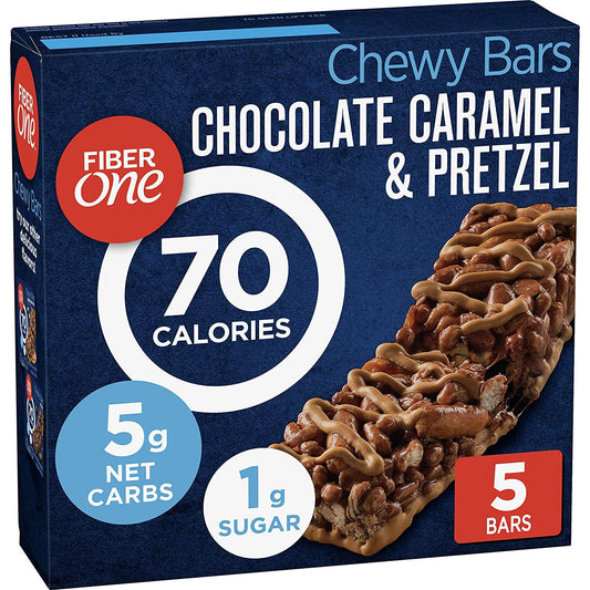 Fiber One 70 Calorie Bars, Chocolate Caramel and Pretzel, 5 ct