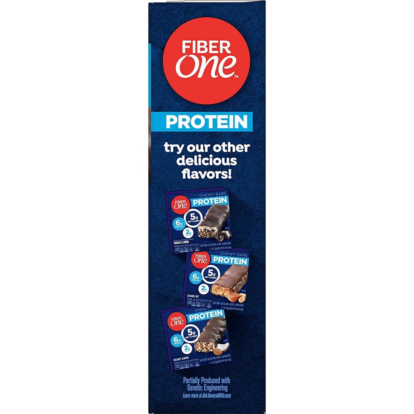 Fiber One Chewy Protein Bars, Peanut Butter, Protein Snacks, 5 ct (Pack of 12)