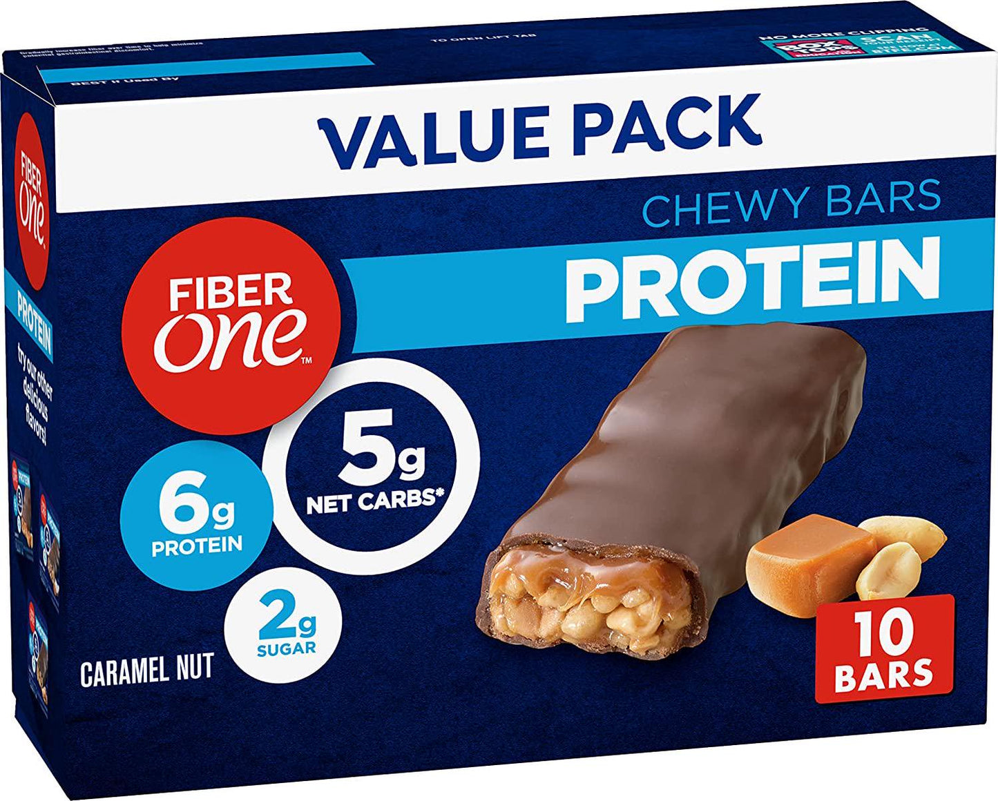 Fiber One Chewy Protein Bars, Caramel Nut, Value Pack, 10 ct
