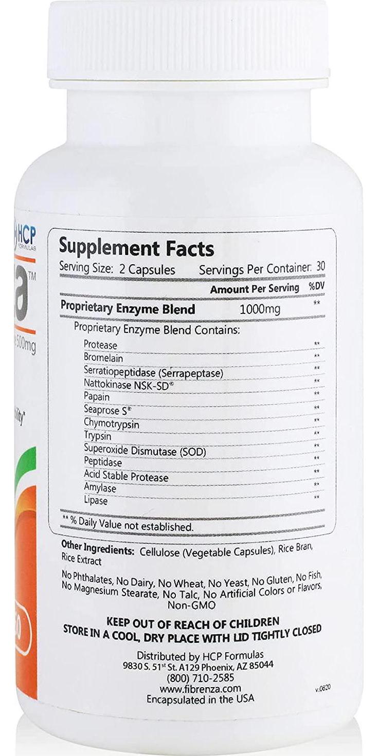 Fibrenza Systemic Enzyme 500mg 60 Capsules