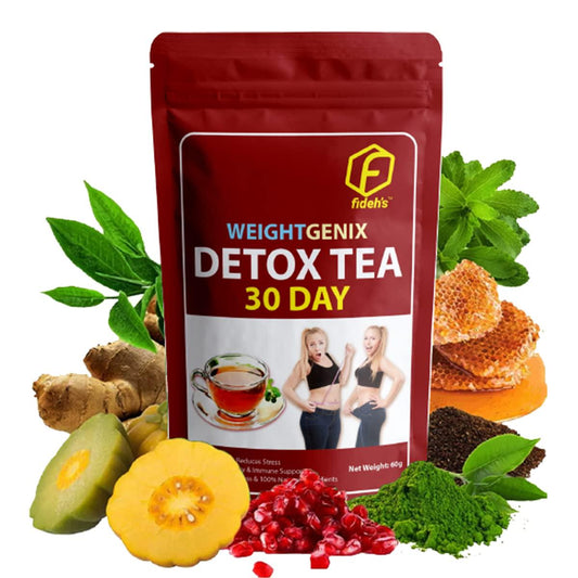 Fideh s 30 Day Detox Tea Herbal Natural Tea- Healthy Cleansing Formula | Improve Digestion- Natural Tea for Men and Women (30 Tea Bags)