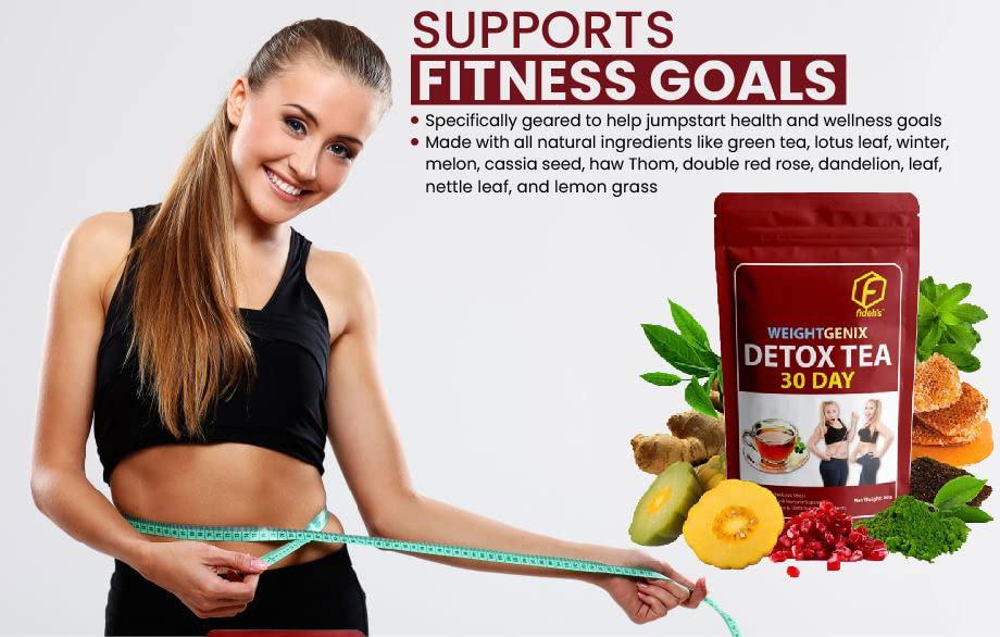 Fideh s 30 Day Detox Tea Herbal Natural Tea- Healthy Cleansing Formula | Improve Digestion- Natural Tea for Men and Women (30 Tea Bags)
