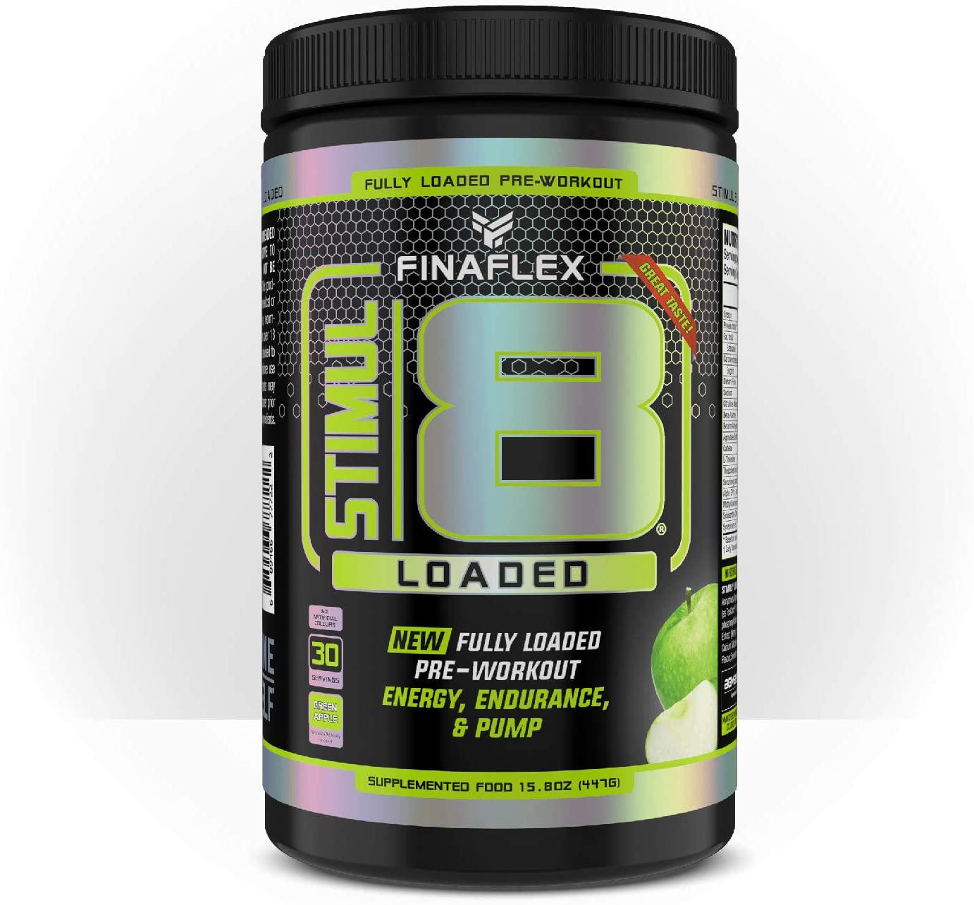 Finaflex Stimul8 Loaded Pre-Workout Supplement 447 g, Green Apple, Green Apple, 447 grams