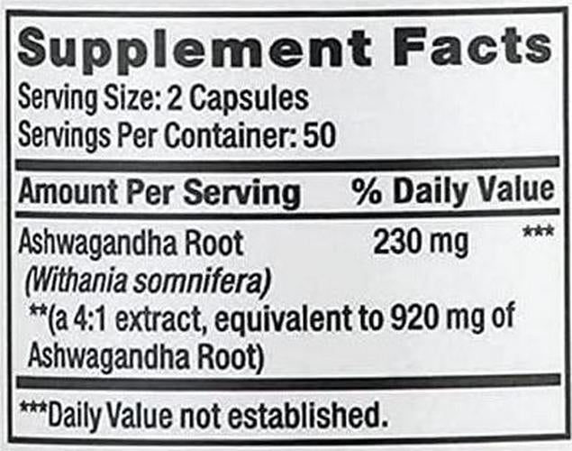 Finest Nutrition Ashwagandha 100.0ea