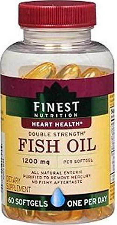 Finest Nutrition Double Strength Fish Oil 1200mg, 60 Softgels