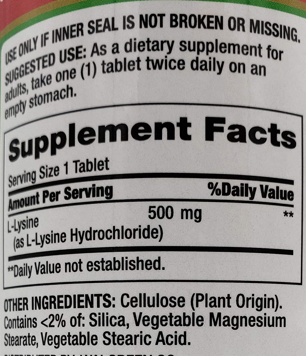 Finest Nutrition L-Lysine 500mg, 300 Tablets