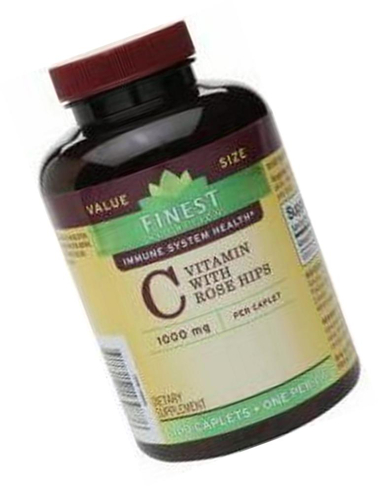Finest Nutrition Vitamin C with Rose Hips, 1000mg, 300 Caplets by Finest Nutrition