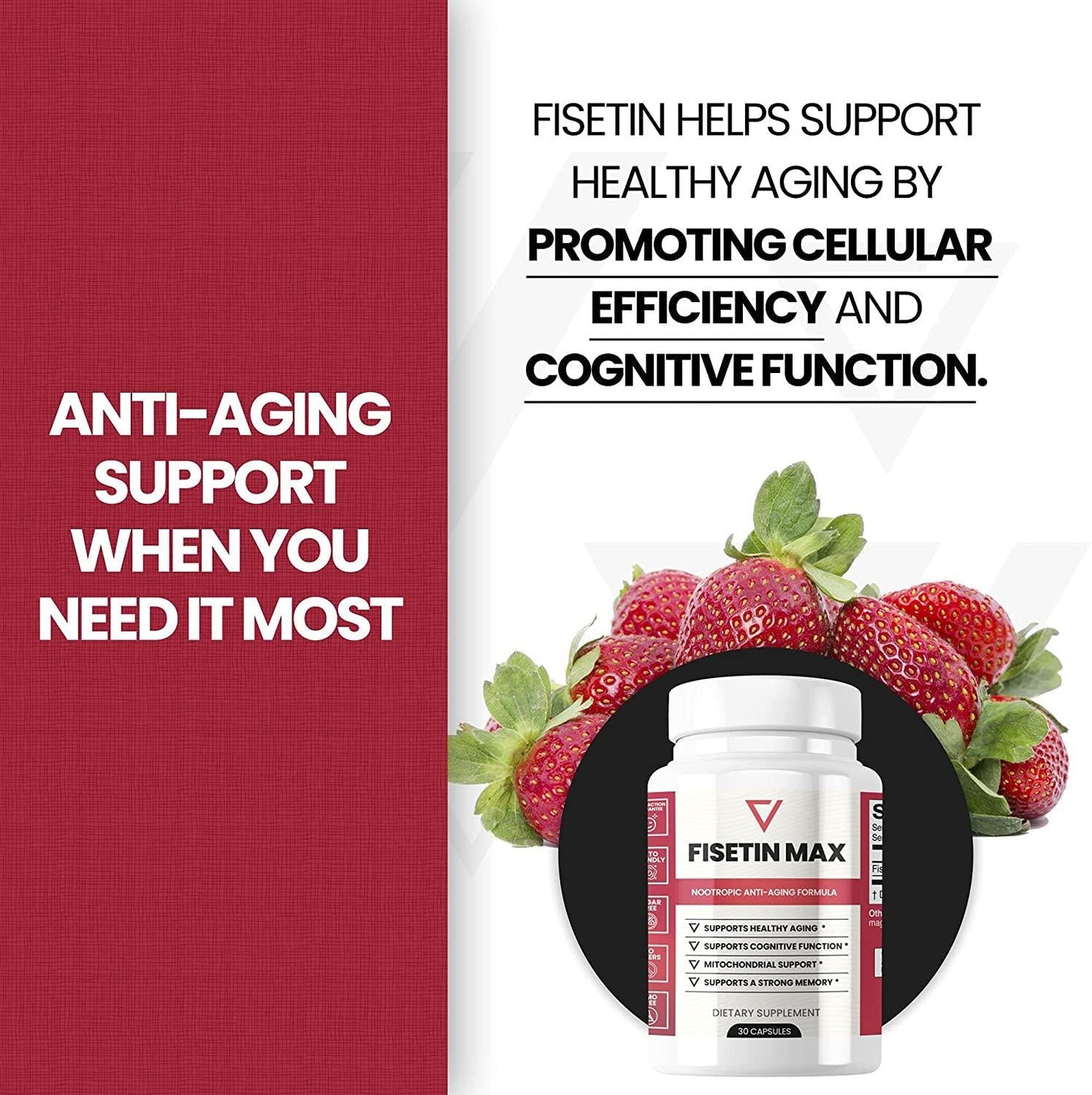 Fisetin Max | Nootropic Anti-Aging Supplement - Doctor Approved Antioxidant Support for Healthy Aging, Better Brain Health, Improved Energy Levels, and Maintaining Strong Memory* - 30-Day Supply
